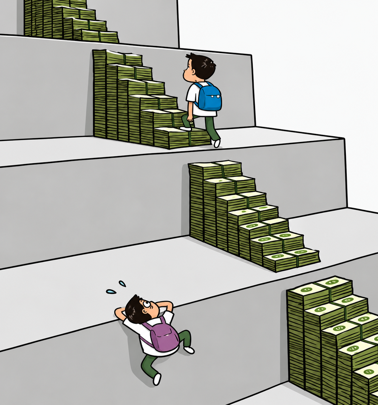 Ilustração sobre desigualdade social